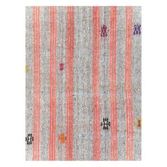 Mid-20th Century Handmade Turkish Flat-Weave Kilim Accent Carpet