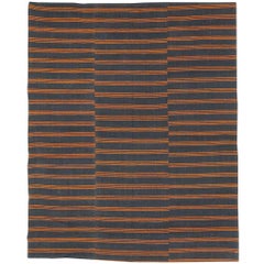 Vintage Mid-20th Century Handmade Turkish Flat-Weave Kilim Accent Rug