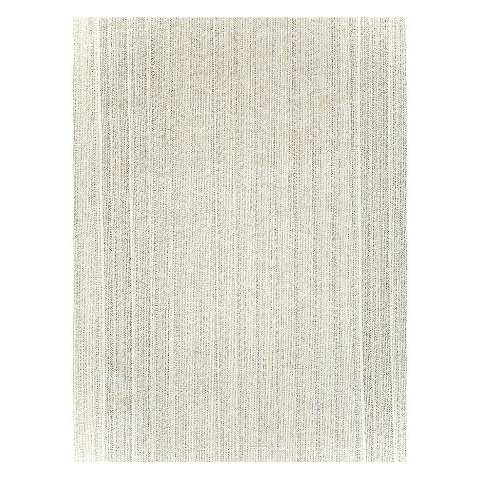 A vintage Turkish flat-weave Kilim room size carpet handmade during the mid-20th century with a salt and pepper pattern in white-beige.

Measures: 10' 2