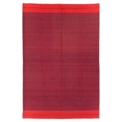 Vintage Mid-20th Century Handmade Turkish Flatweave Accent Rug in Red