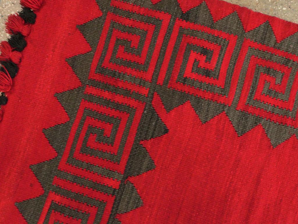 Wool Mid-20th Century Handmade Turkish Flatweave Kilim Accent Rug For Sale