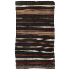 Tapis Kilim turc d'appoint tissé à plat, fait à la main, du milieu du 20e siècle