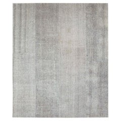 Vintage Mid-20th Century Handmade Turkish Flatweave Kilim Large Room Size Carpet in Grey