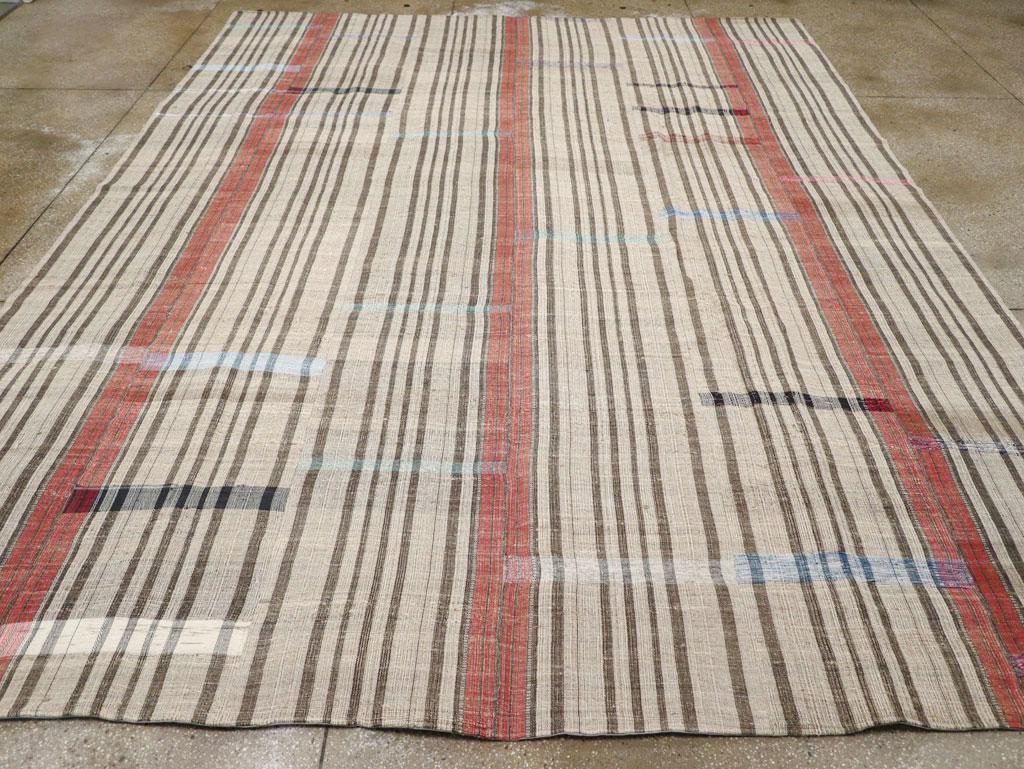 A vintage Turkish flatweave Kilim room size carpet handmade during the mid-20th century.

Measures: 11' 0