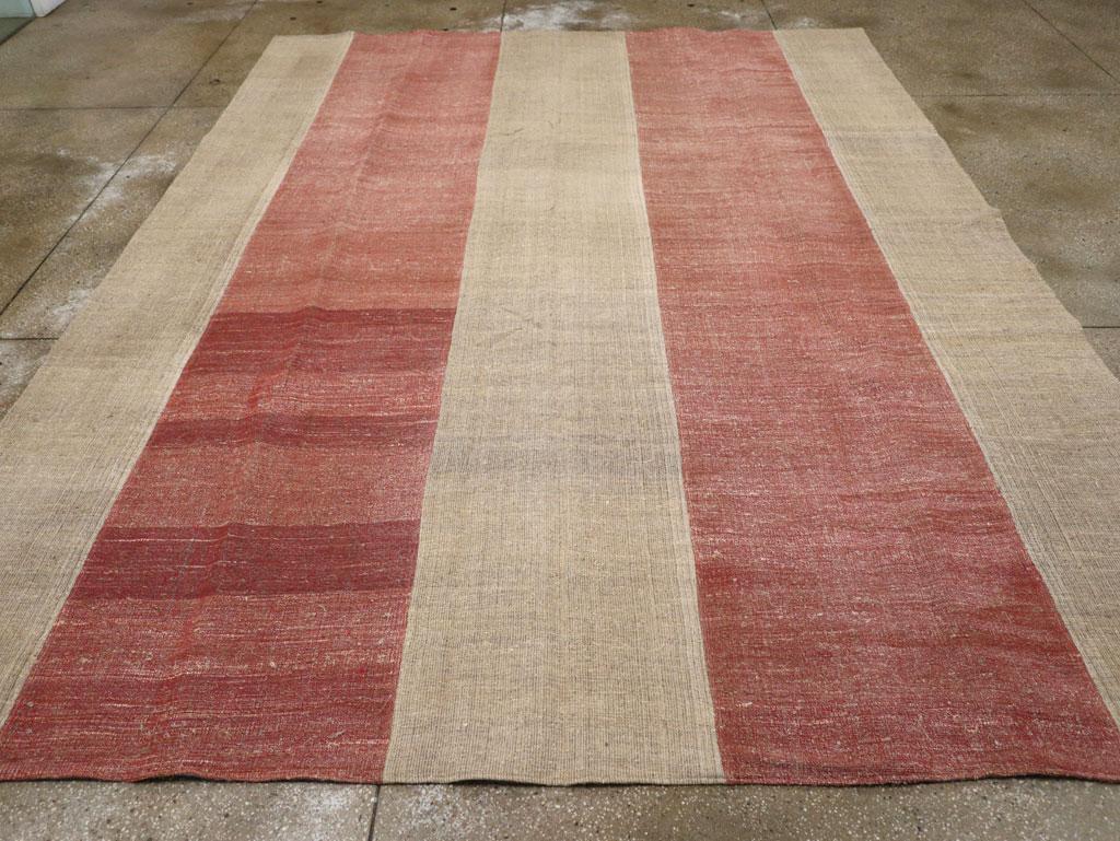 A vintage Turkish flatweave Kilim room size carpet handmade during the mid-20th century.

Measures: 10' 1