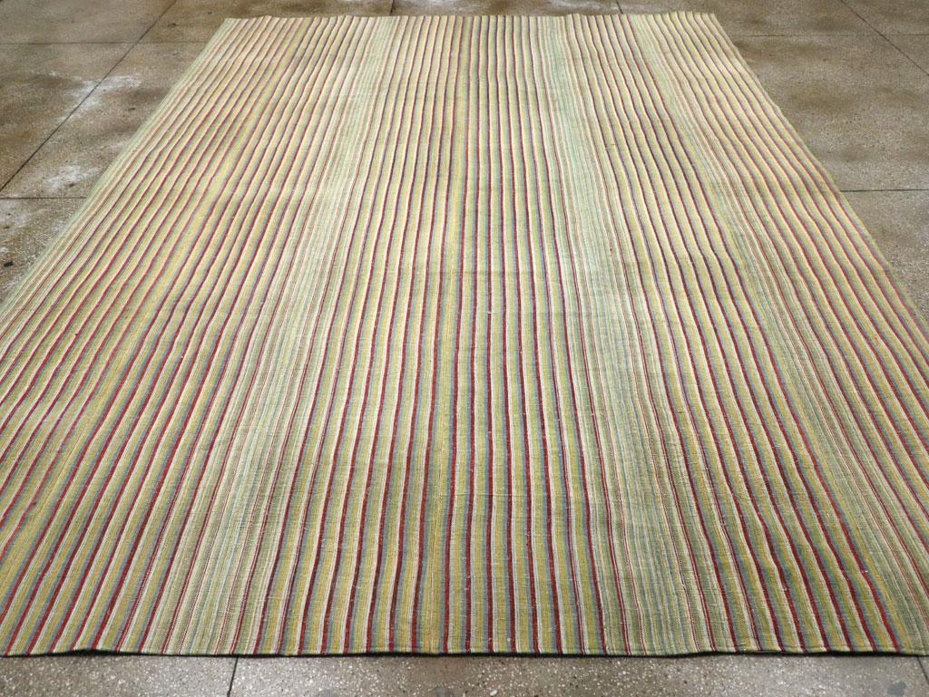 Modern Mid-20th Century, Handmade Turkish Flatweave Kilim Room Size Carpet For Sale