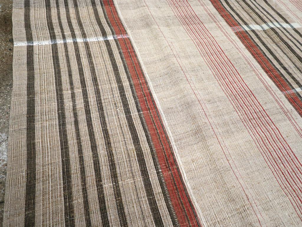 Modern Mid-20th Century Handmade Turkish Flatweave Kilim Room Size Carpet For Sale