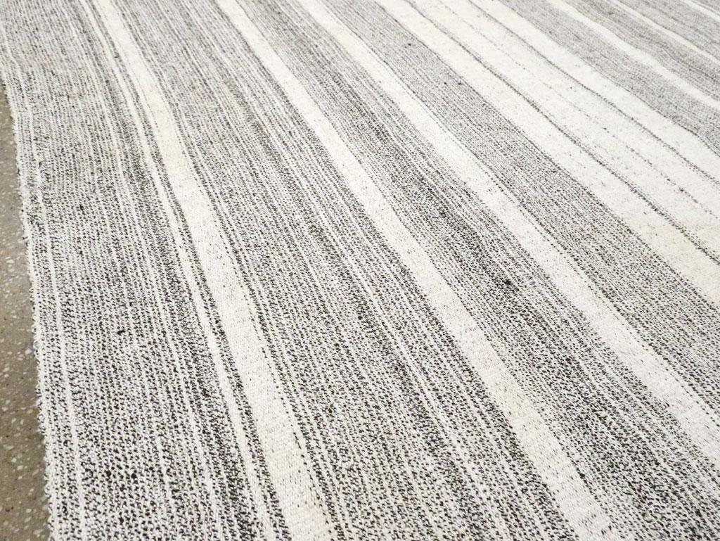 Wool Mid-20th Century Handmade Turkish Flatweave Kilim Room Size Carpet For Sale
