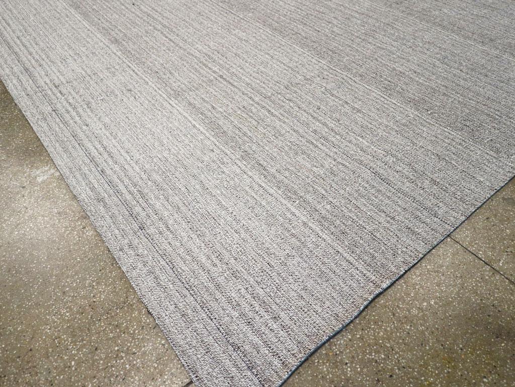 Wool Mid-20th Century Handmade Turkish Flatweave Kilim Room Size Carpet For Sale