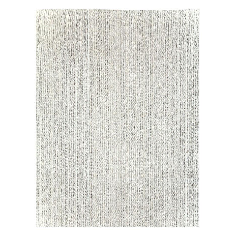 Modern Mid-20th Century Handmade Turkish Flatweave Kilim Room Size Carpet in White For Sale