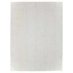 Tapis Kilim turc à tissage plat fait à la main du milieu du 20e siècle, de taille standard, en blanc