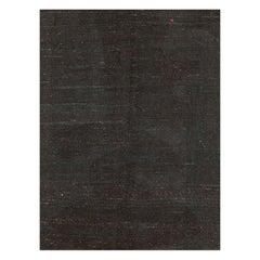 Mid-20th Century Handmade Turkish Flatweave Kilim Square Accent Rug in Charcoal