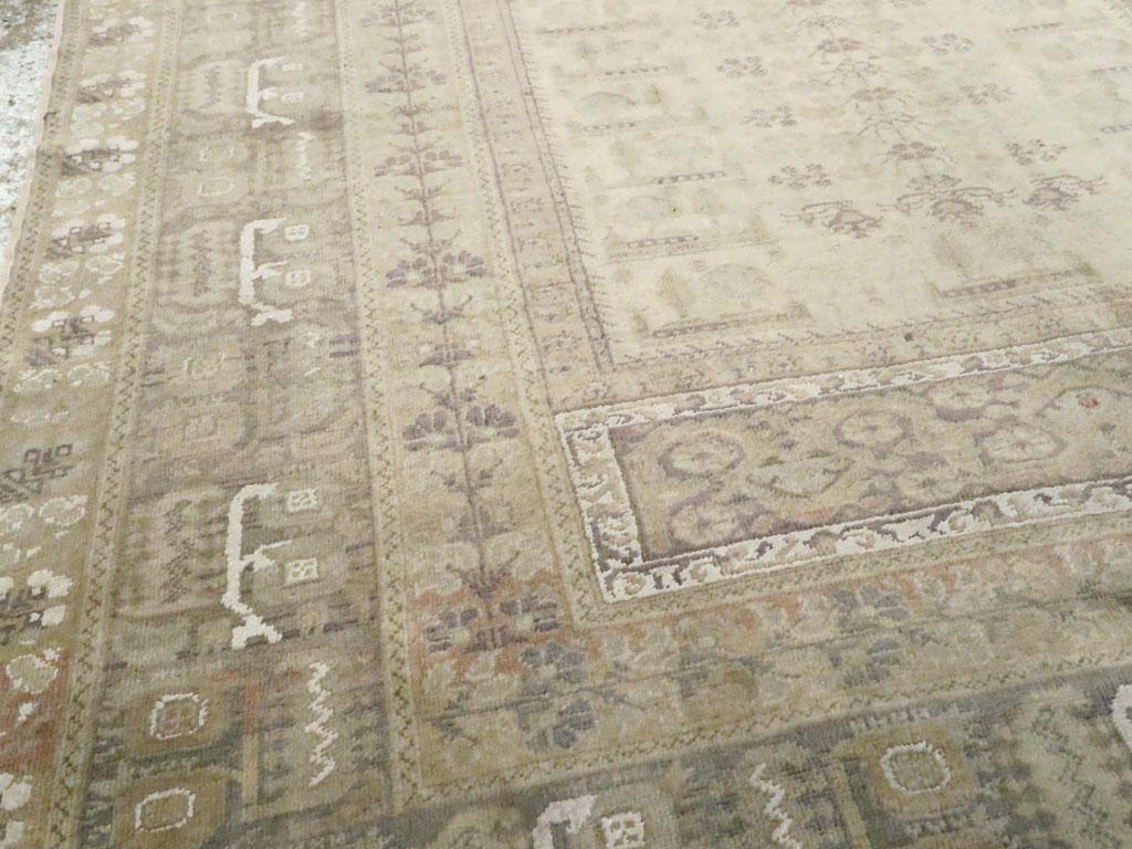 Hand-Knotted Mid-20th Century Handmade Turkish Kayseri Accent Rug For Sale