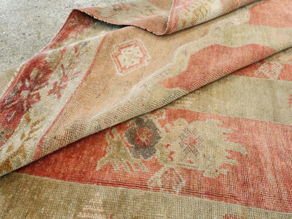 Mid-20th Century Handmade Turkish Oushak Square Room Size Carpet For Sale 5