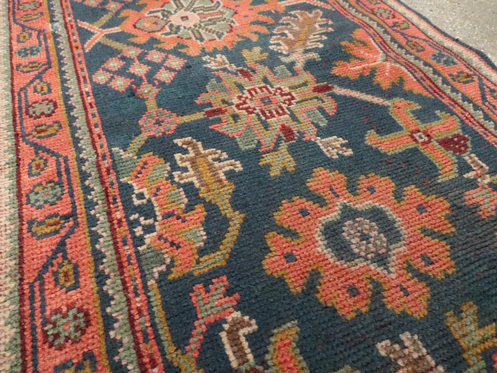 Mid-20th Century Handmade Turkish Oushak Runner In Excellent Condition In New York, NY