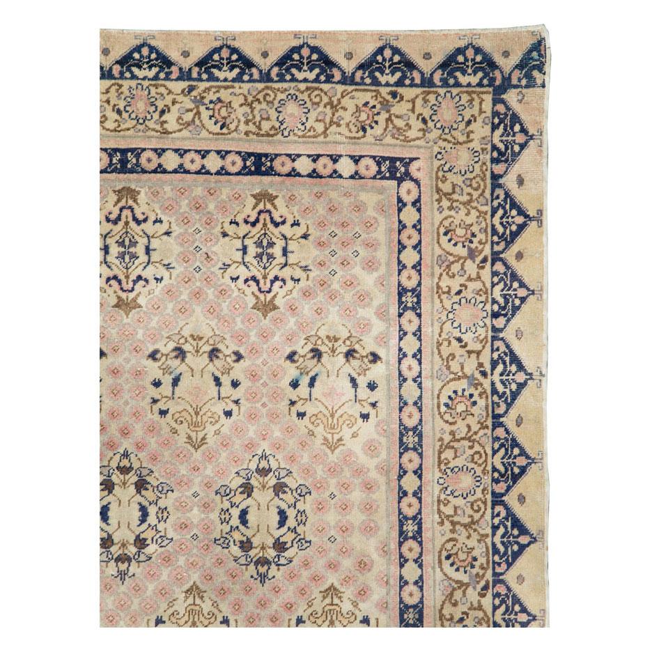 Neoclassical Mid-20th Century Handmade Turkish Sivas Accent Rug For Sale