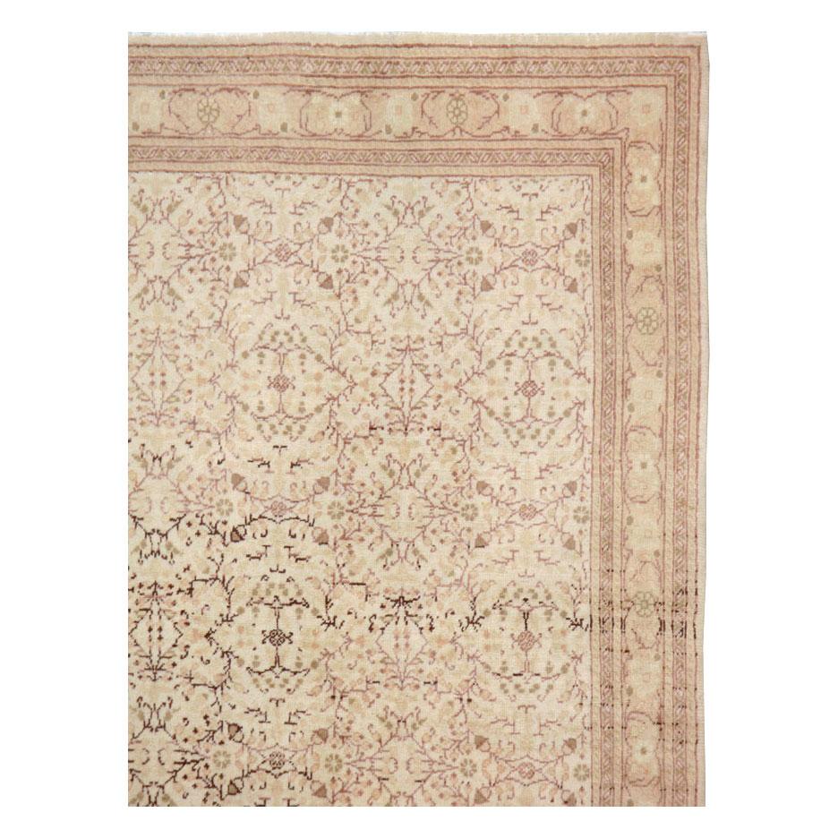 Hand-Knotted Mid-20th Century Handmade Turkish Sivas Accent Rug For Sale