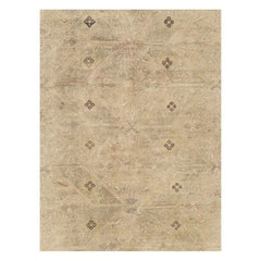 Mid-20th Century Handmade Turkish Sivas Accent Rug in Cream and Mauve