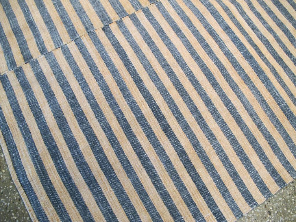 Mid-20th Century Handmade Turkish Striped Flatweave Kilim Accent Rug 3