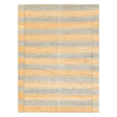 Mid-20th Century Handmade Turkish Striped Flat-Weave Kilim Accent Rug