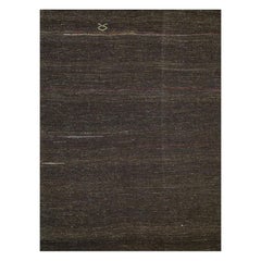 Mid-20th Century Handmade Turkish Tribal Flat-Weave Accent Rug in Brown
