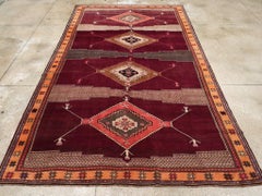 Mid-20th Century Handmade Turkish Tribal Long & Narrow Room Size Carpet