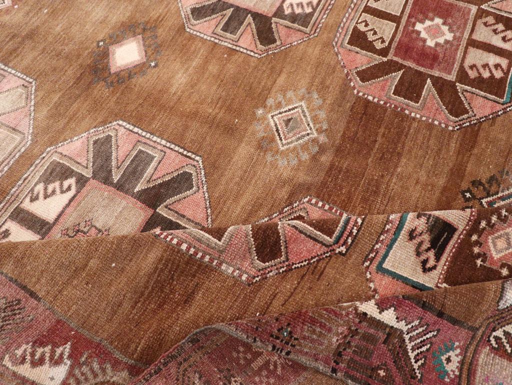 Mid-20th Century Handmade Turkish Tribal Long Room Size Carpet For Sale 2