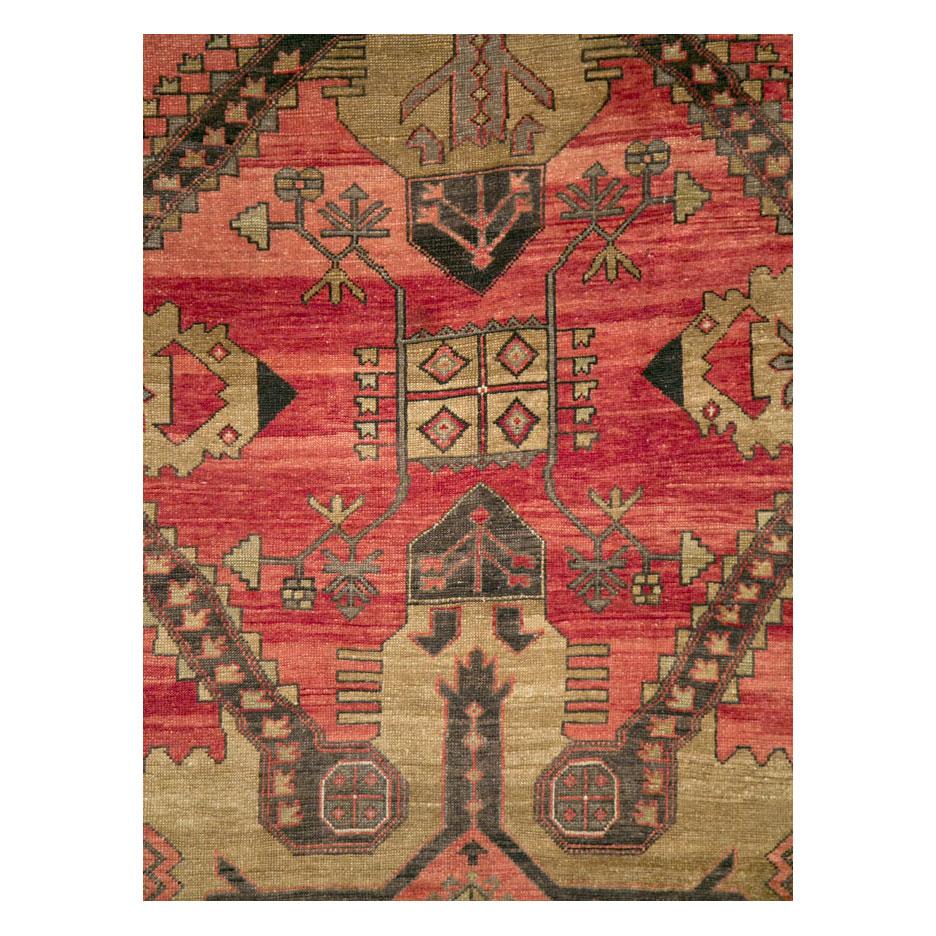 A vintage Turkish Anatolian room size accent rug handmade during the mid-20th century with a geometric tribal design.

Measures: 7' 1