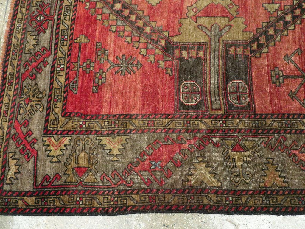 Mid-20th Century Handmade Turkish Tribal Room Size Accent Rug For Sale 3