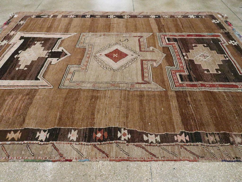 Mid-20th Century Handmade Turkish Tribal Room Size Carpet For Sale 1
