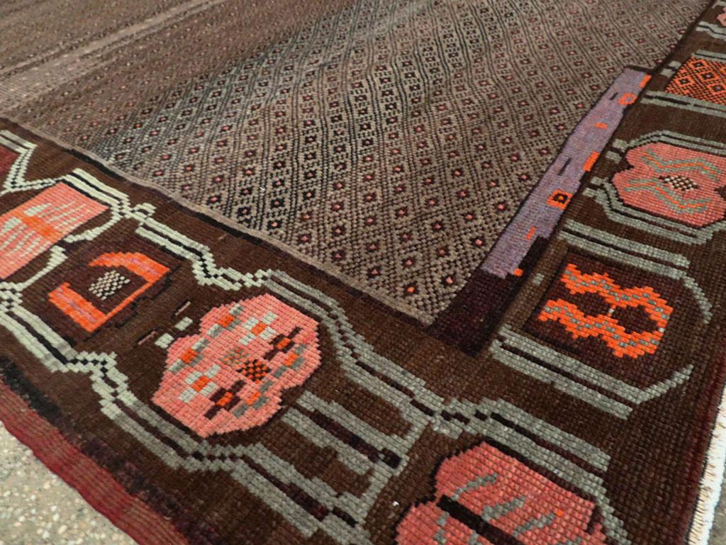 Mid-20th Century Handmade Turkish Tribal Room Size Carpet For Sale 3