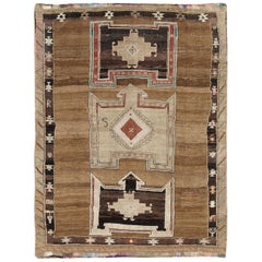 Mid-20th Century Handmade Turkish Tribal Room Size Carpet