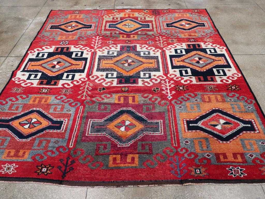 A vintage Turkish Anatolian tribal square room size carpet handmade during the mid-20th century.

Measures: 9' 10