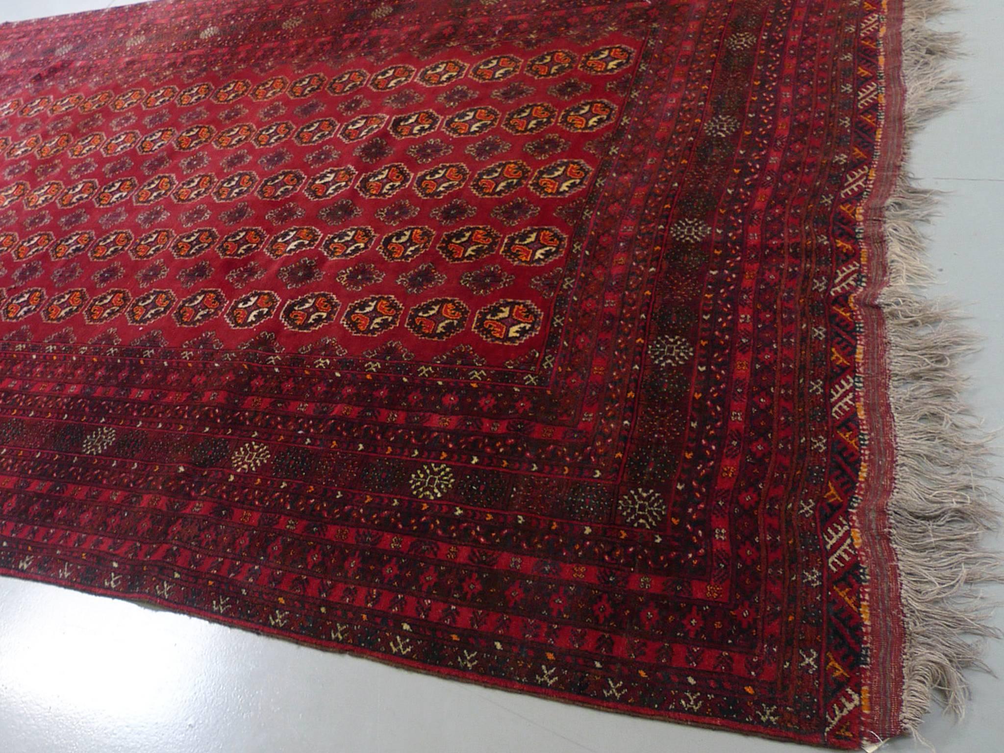 Wool Mid-20th Century Handwoven Bokhara Rug