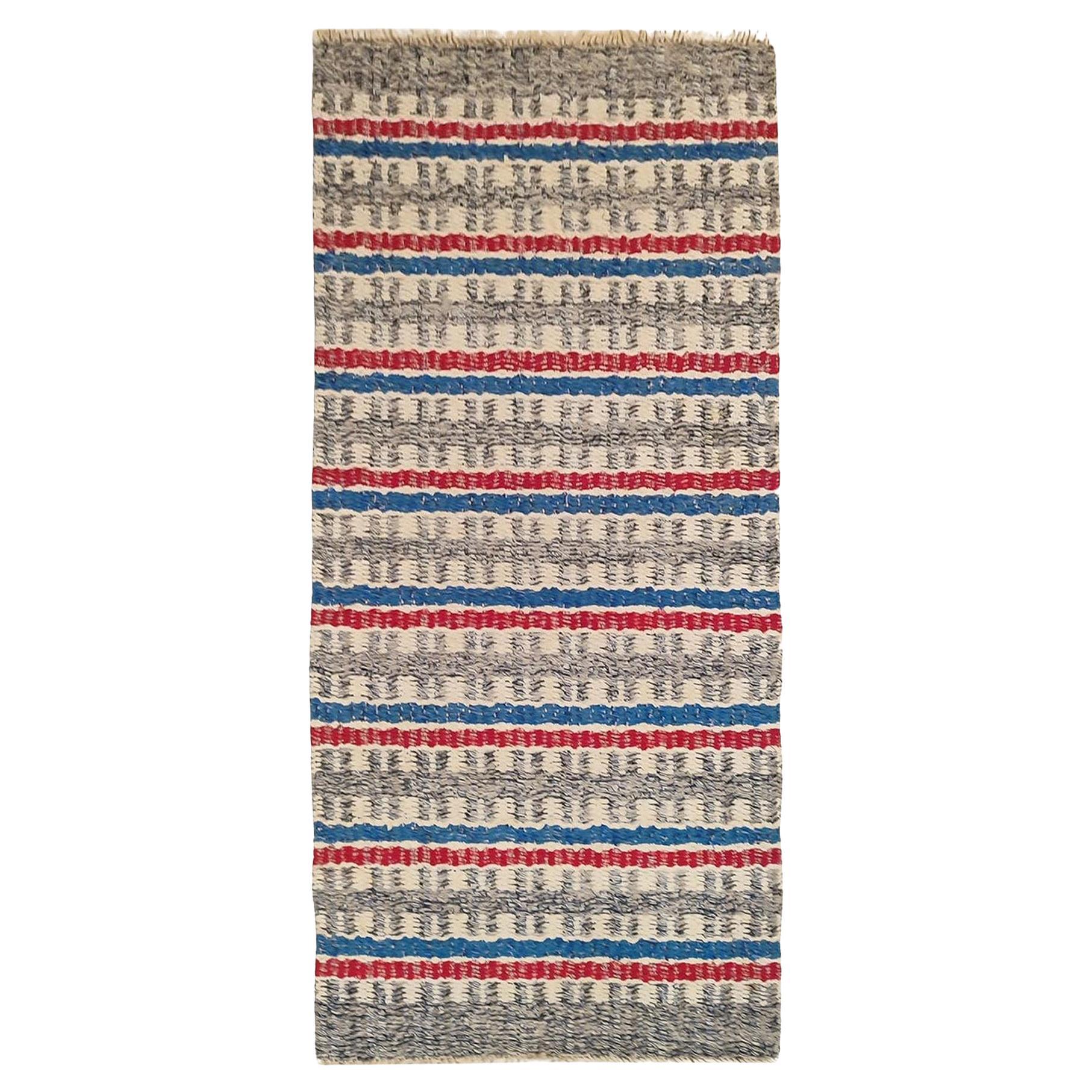 Handgewebter Baumwollteppich aus der Mitte des 20. im Angebot