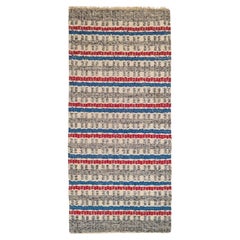 Handgewebter Baumwollteppich aus der Mitte des 20.