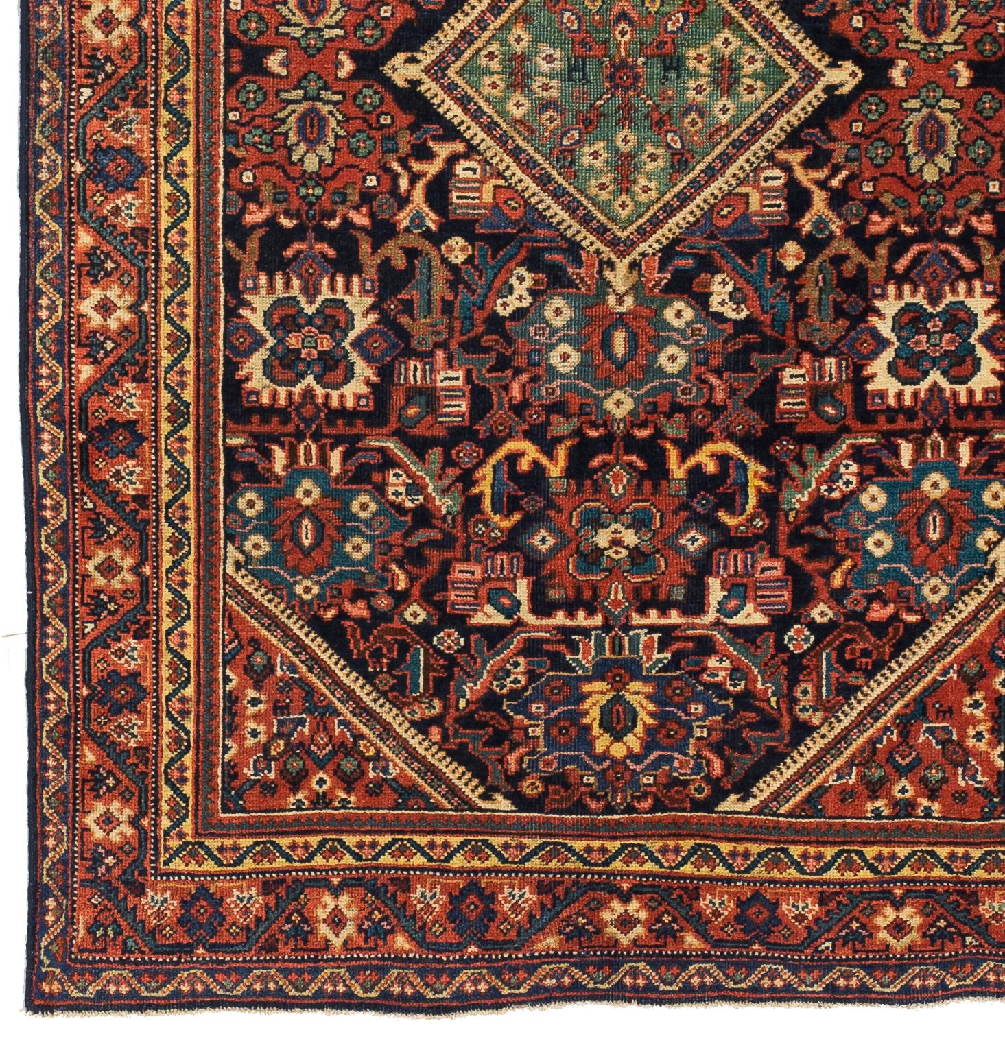 Other Mid-20th Century Handwoven Persian Rug Mahal Design For Sale