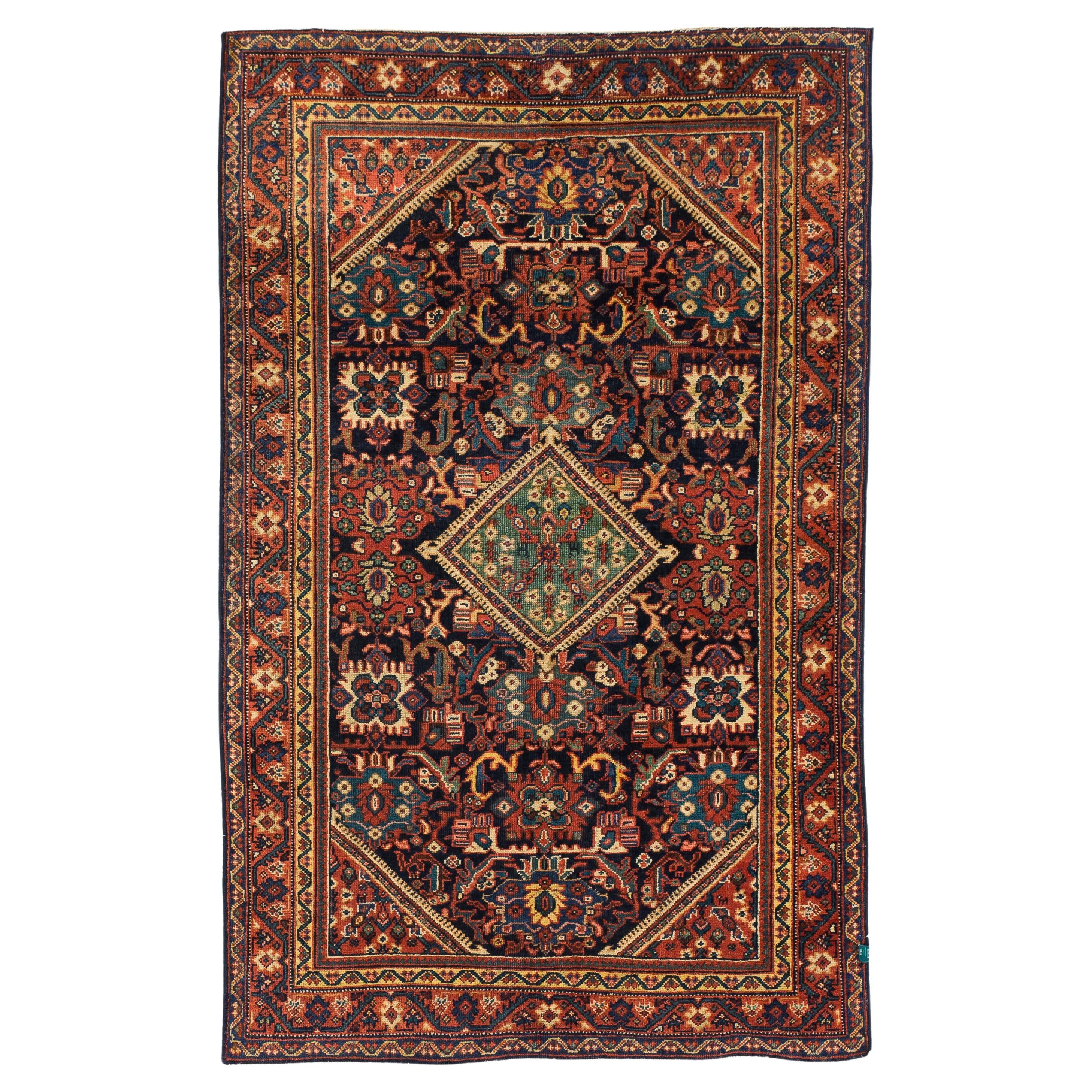 Mid-20th Century Handwoven Persian Rug Mahal Design For Sale
