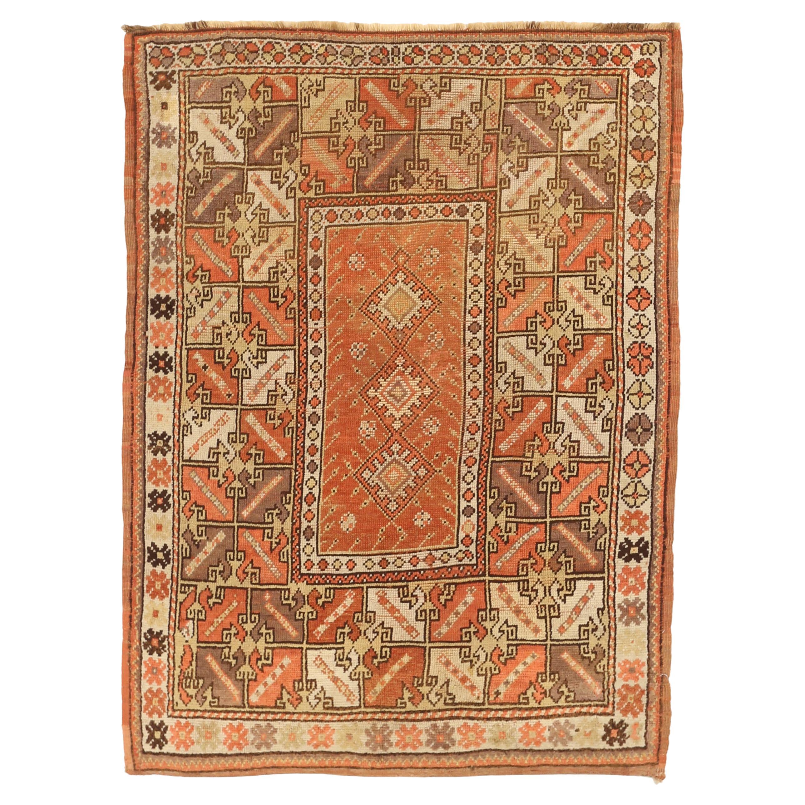 Mid-20th Century Handwoven Turkish Accent Area Rug For Sale