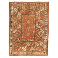 Retro Mid-20th Century Handwoven Turkish Accent Area Rug