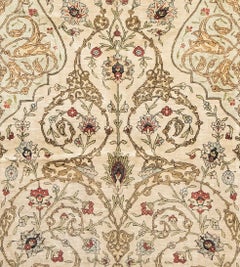 Mid 20th Century Handwoven Turkish Silk Hereke Rug