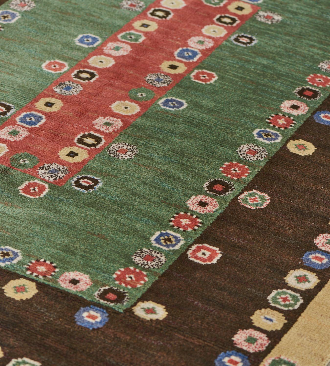 Mid-20th Century Handwoven Wool Swedish Rug For Sale 2