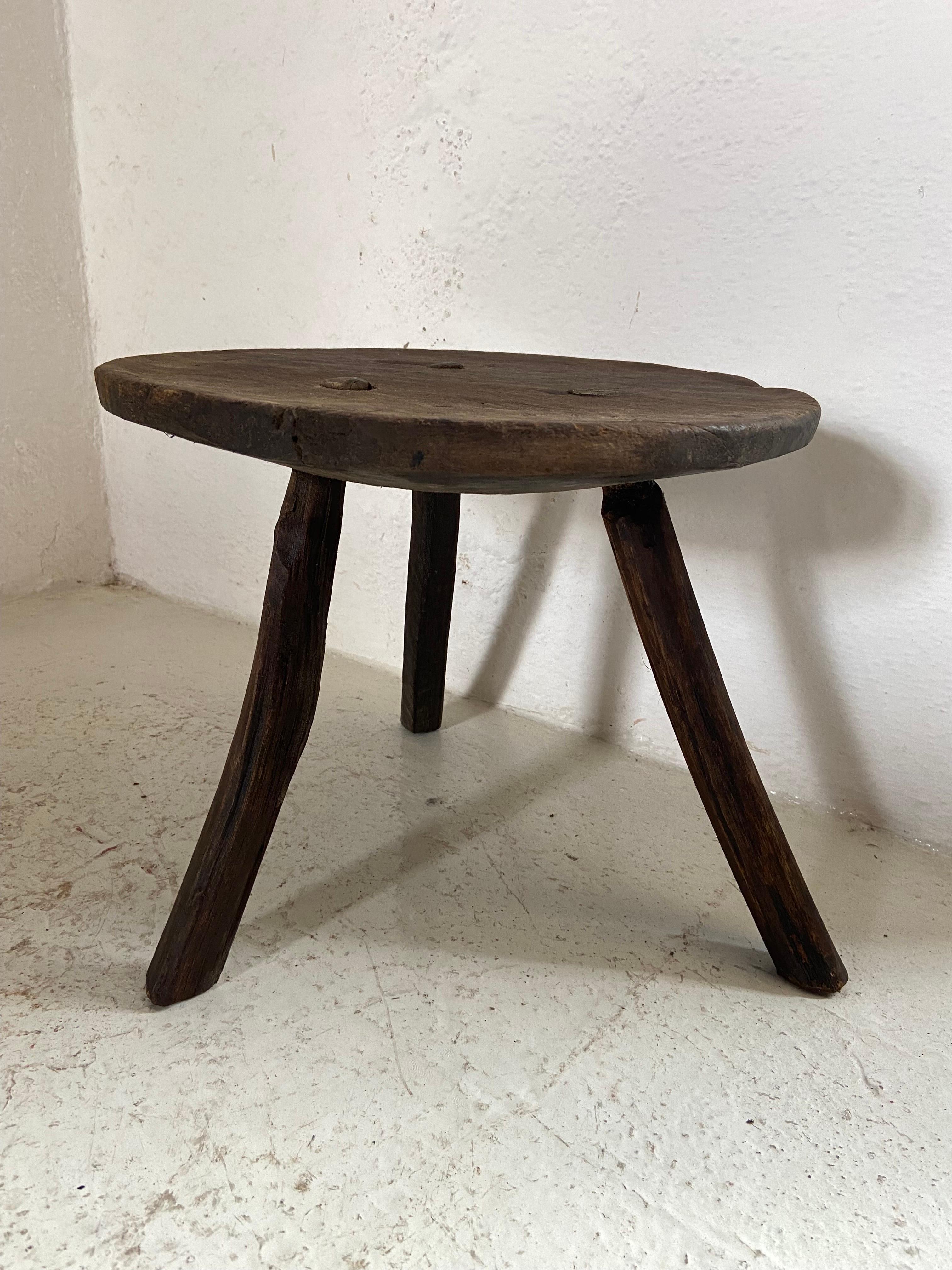 Country Mid-20th Century Hardwood Stool from Mexico