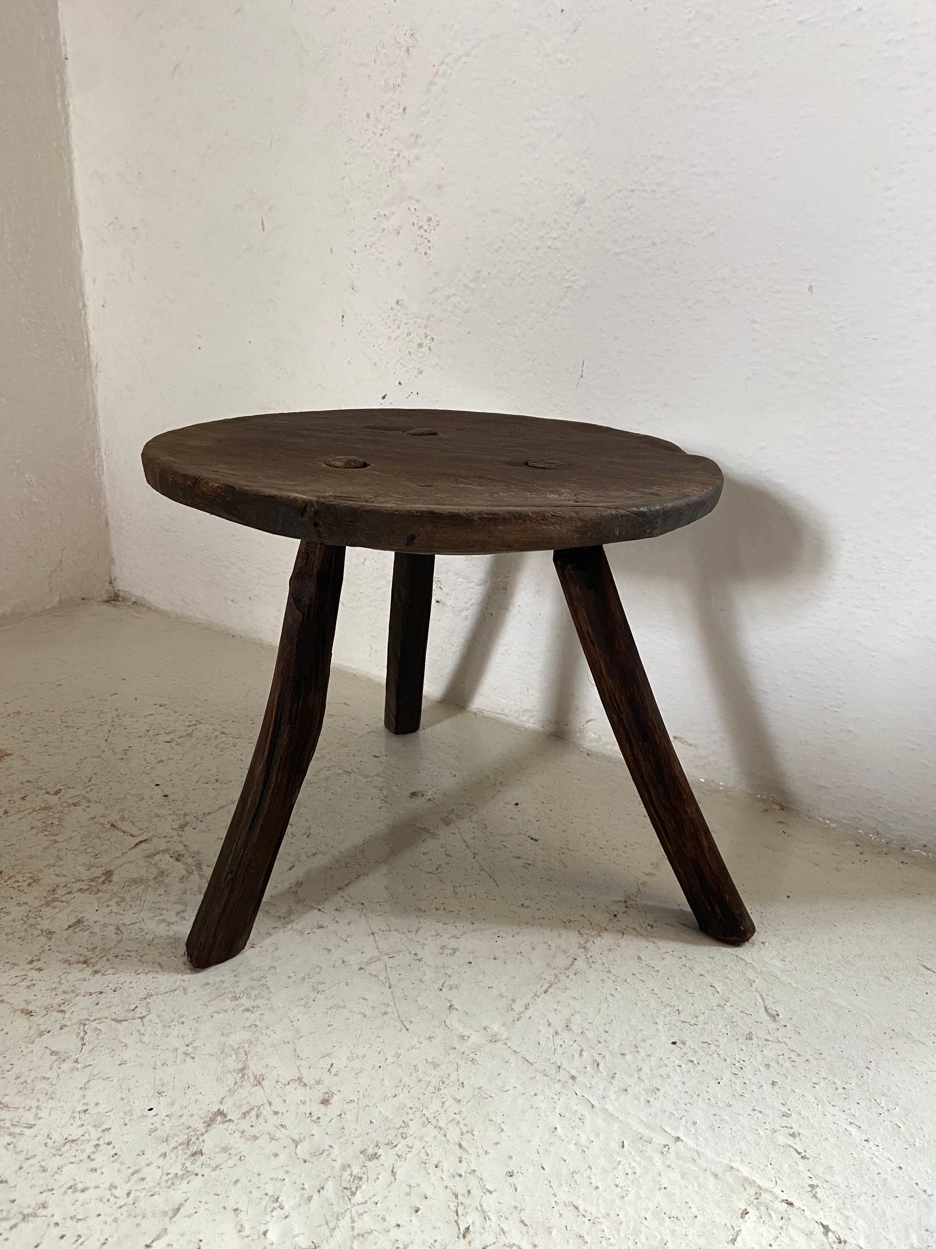Mexican Mid-20th Century Hardwood Stool from Mexico
