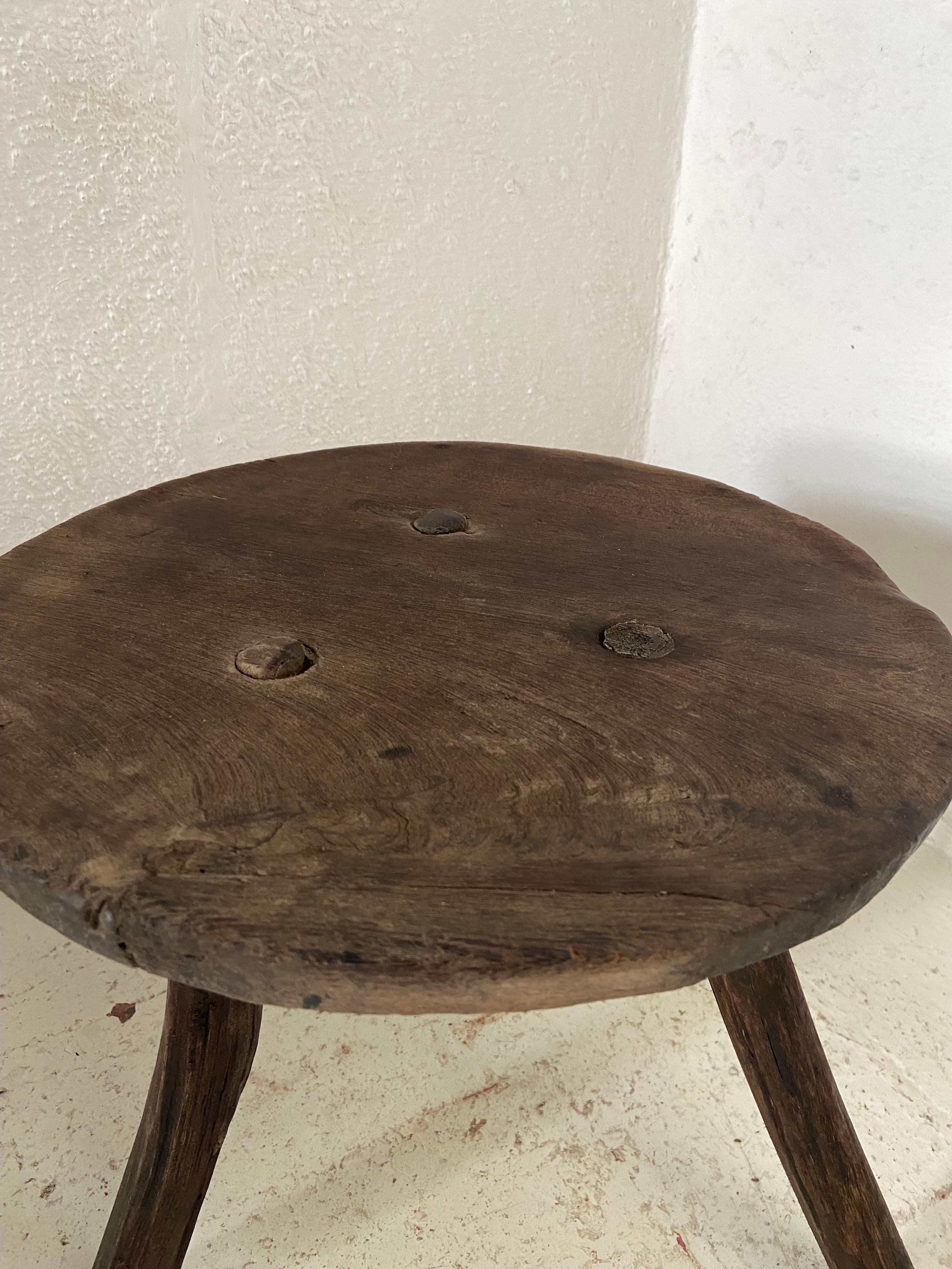 Mid-20th Century Hardwood Stool from Mexico In Good Condition In San Miguel de Allende, Guanajuato