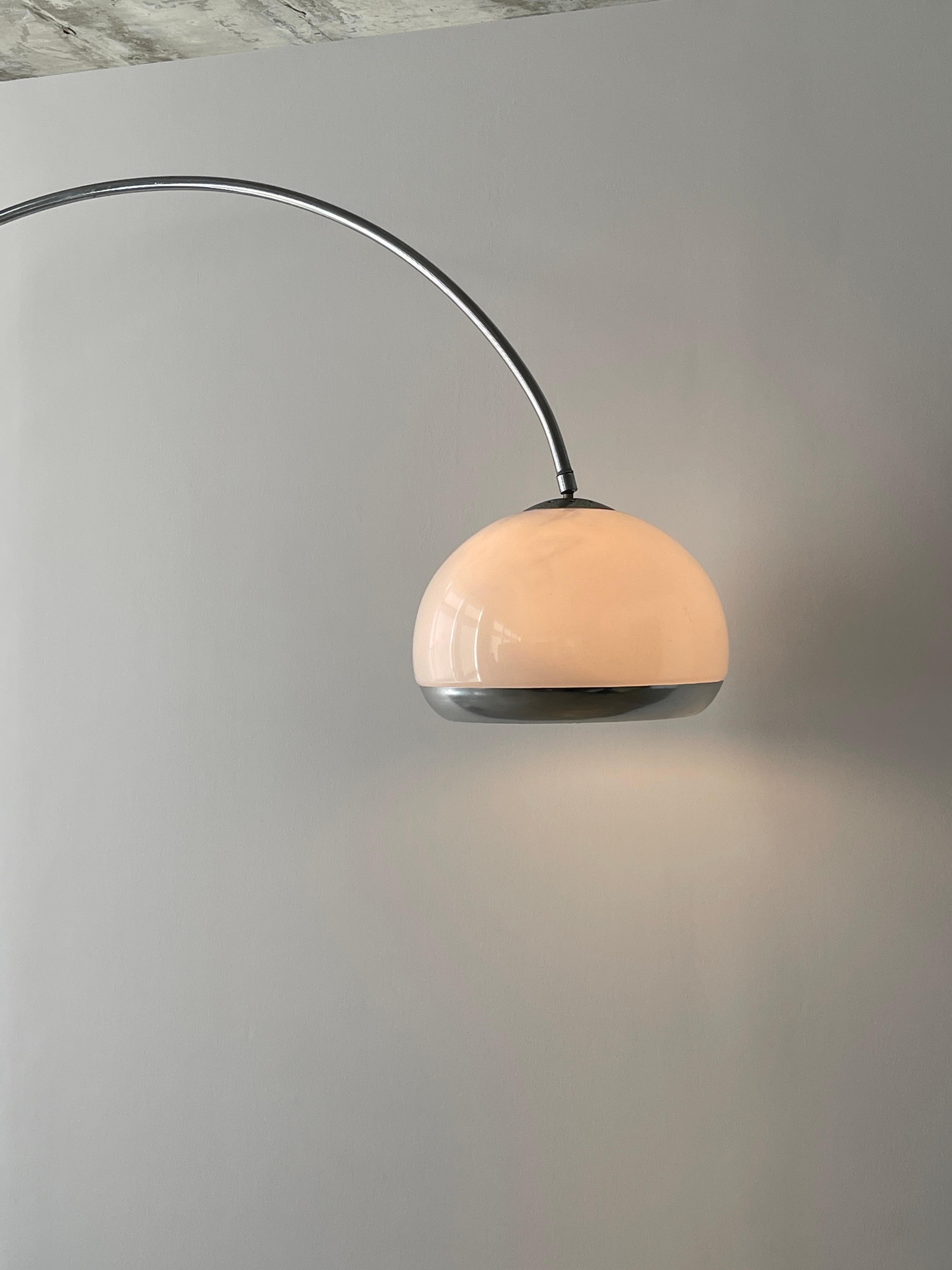 Post-Modern Mid 20th Century Harvey Guzzini Arc Floor Lamp for Laurel Lamp Co