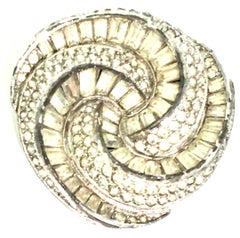 Mid-20th Century Hattie Carnegie Silver & Austrian Crystal Brooch-Signed