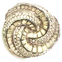 Mid-20th Century Hattie Carnegie Silver & Austrian Crystal Brooch-Signed