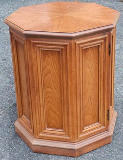 Mid 20th Century Hexagonal Oak Side Table Cabinet