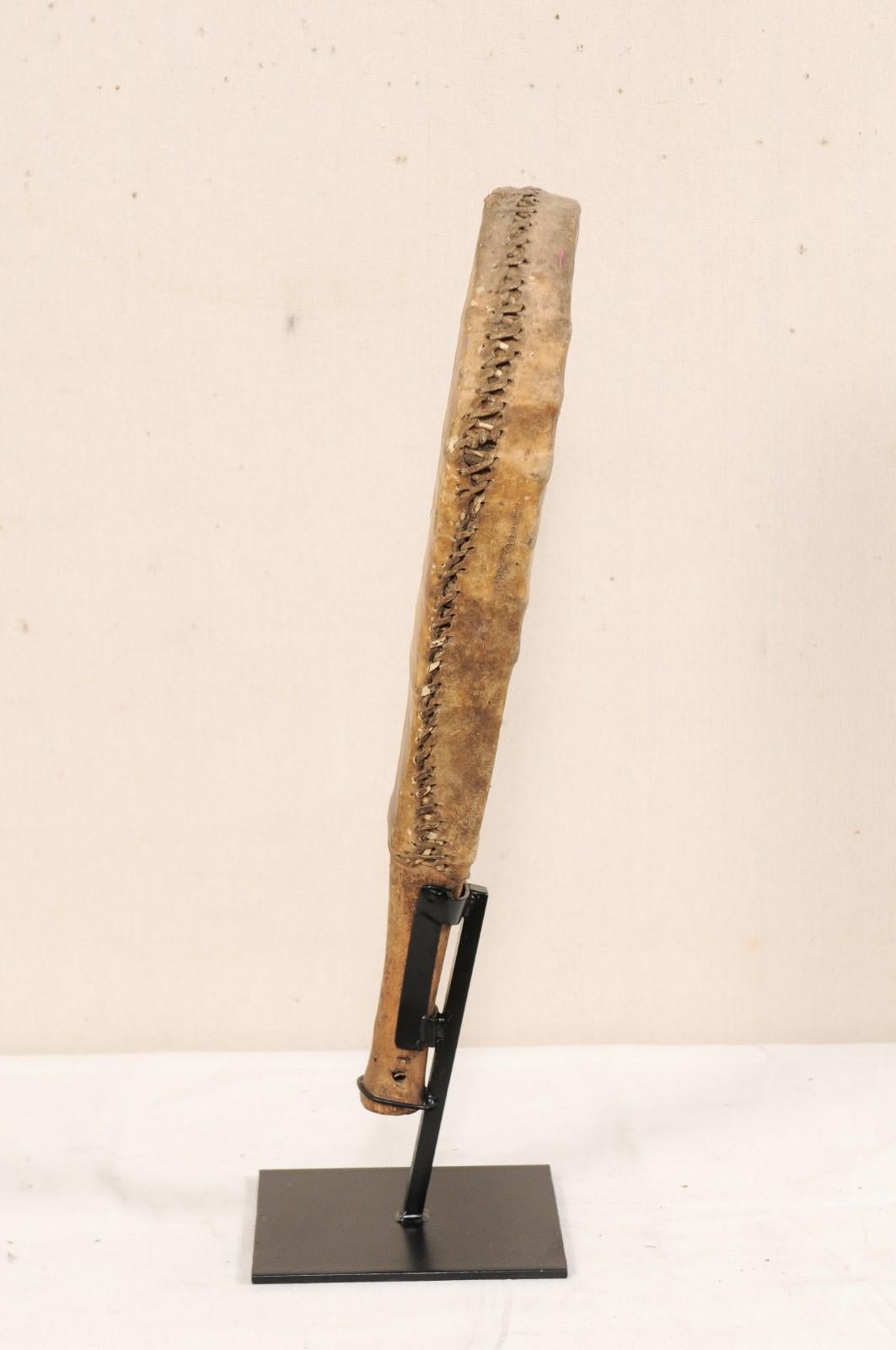 Mid-20th Century Hide and Wood Game Paddle For Sale 1